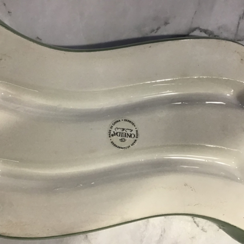 Vintage Oneida Oliveto Olive Hand Painted Three Sections Platter Tray 7 1/4‎ - Picture 5 of 5